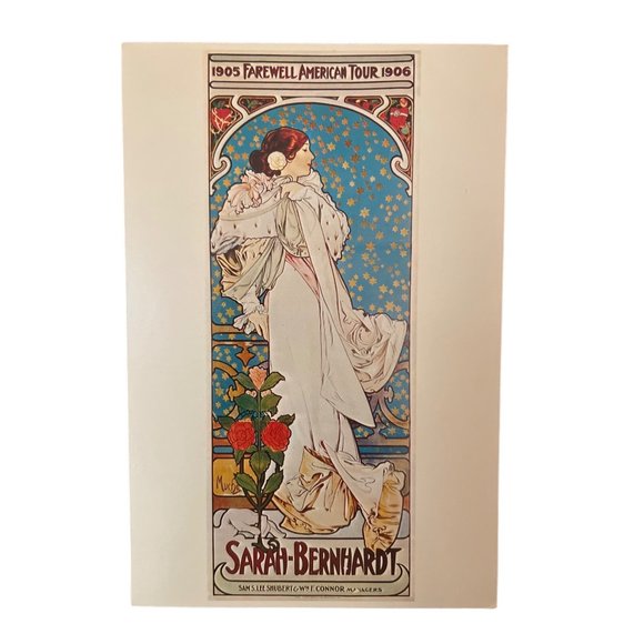 Sandy Val Ltd. Other - SOLD. Art Nouveau Vintage, SARAH BEARNHARDT, Postcard by Alfons Mucha Sandi V